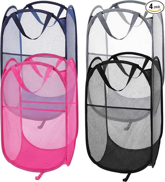 4PCS Pop up Laundry Hamper, Collapsible Mesh Laundry Baskets, Large Pop up by Unknown