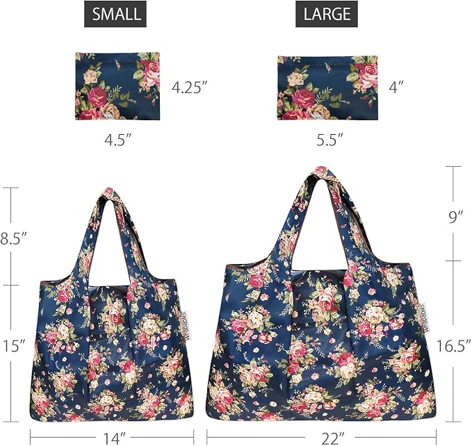 allydrew Large Foldable Tote Nylon Reusable Grocery Bag - Image 4
