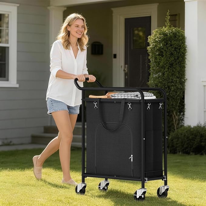 Laundry Basket with Wheels, 150L Large Rolling Laundry Hamper, Heavy-Duty - Image 9