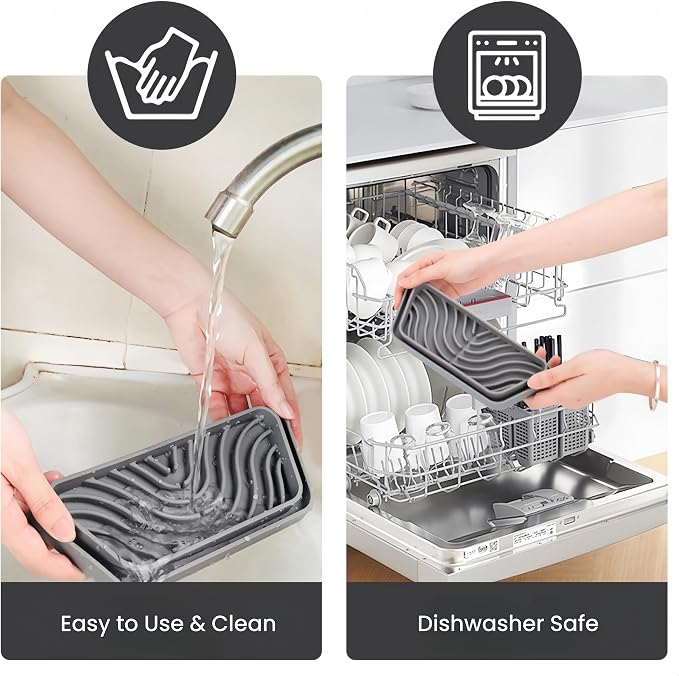 2 Pack Refrigerator Drip Tray, Cuttable Protector Fridge Drip Tray, Silicone - Image 4
