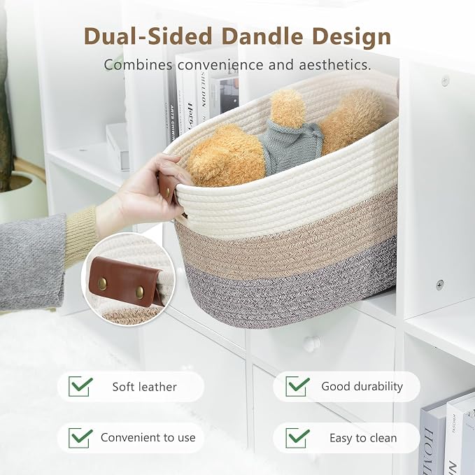 Cotton Rope Basket, Storage Baskets - Image 7