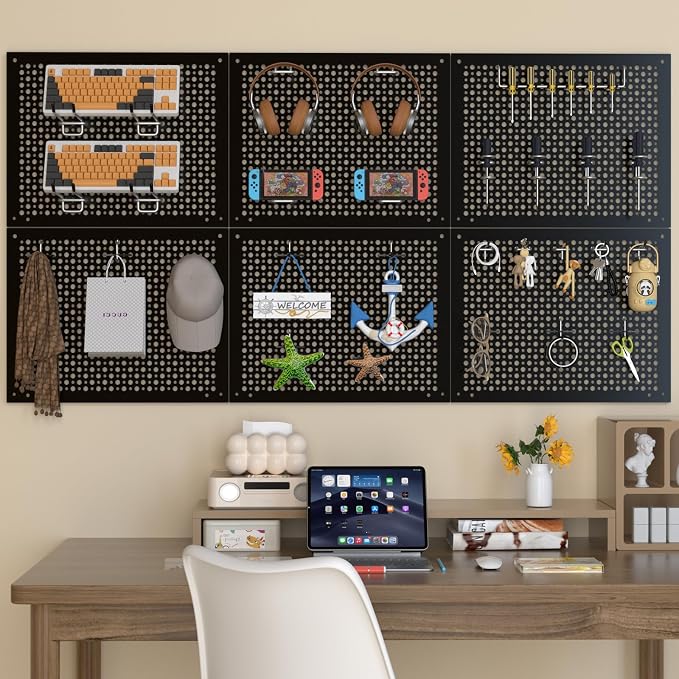 Metal Peg Board Kit with 1/4" Pegboard Accessories, Include 16.5"X13" Peg Board - Image 6