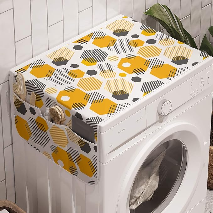 Lunarable Geometric Washing Machine Organizer, Bicolour Repetition of Various by Lunarable