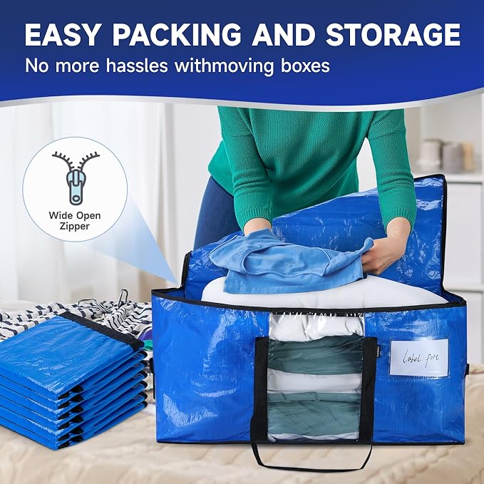 CONGREGATE 8-Pack Heavy Duty Blue Moving Bags - Image 4