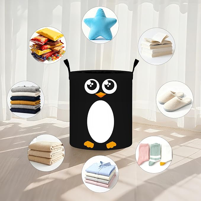 Penguin Laundry Basket Storage Bin Foldable Laundry Hamper Clothes Storage - Image 5