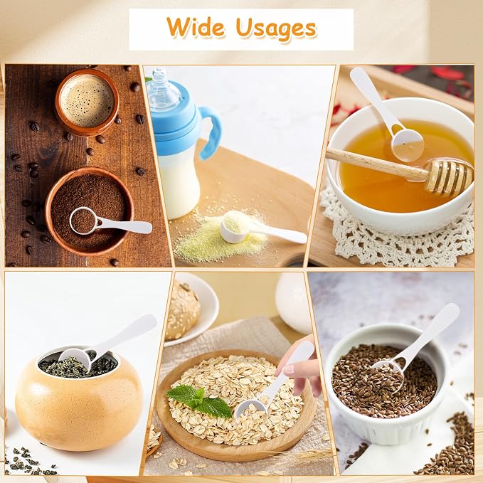 25PCS 5g Plastic Milk Powder Spoons White Measuring Teaspoons Round Bottom - Image 7