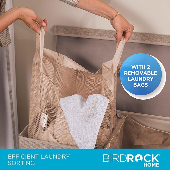 BIRDROCK HOME Double Laundry Hamper - Image 5