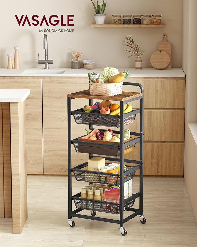VASAGLE Storage Rolling Cart - Image 2