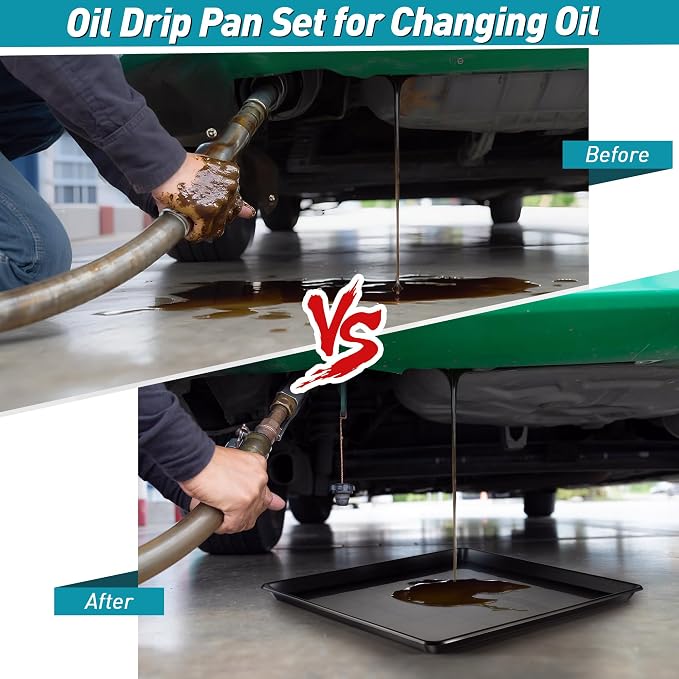 3 Pcs 22'' x 21'' Large Oil Drip Tray, Mini Fridge Drip Pan, Portable Under - Image 4