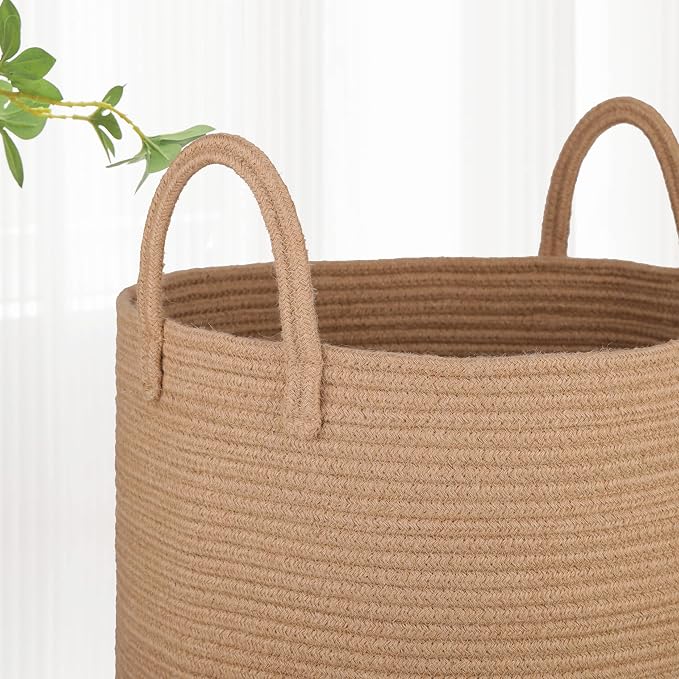 Large Jute Laundry Hamper Basket - Image 4