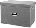 Large Linen Collapsible Storage Bins by Unknown