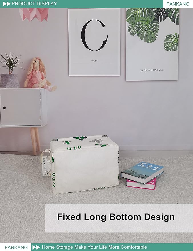 FANKANG Storage Basket, Nursery Hamper Canvas Laundry Basket Foldable - Image 6