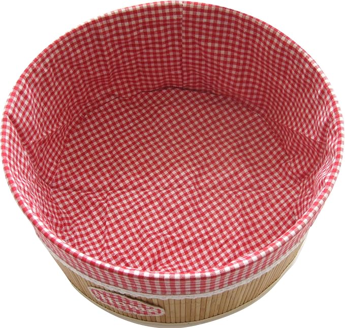 FixtureDisplays Laundry Hamper Bamboo Round Wicker Clothes Bin Basket Storage - Image 6