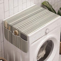 Lunarable Striped Washing Machine Organizer, Abstract Lines in Earthen Tones by Lunarable