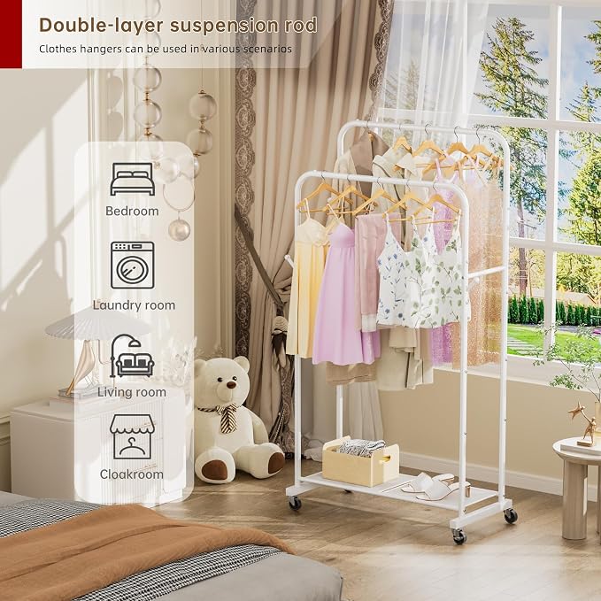 Clothes Garment Coat Rack Drying Clothing Racks Metal Freestanding - Image 8