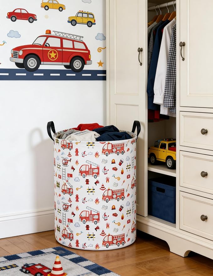 Fire engine Laundry Hamper, Kids Storage Basket - Image 3