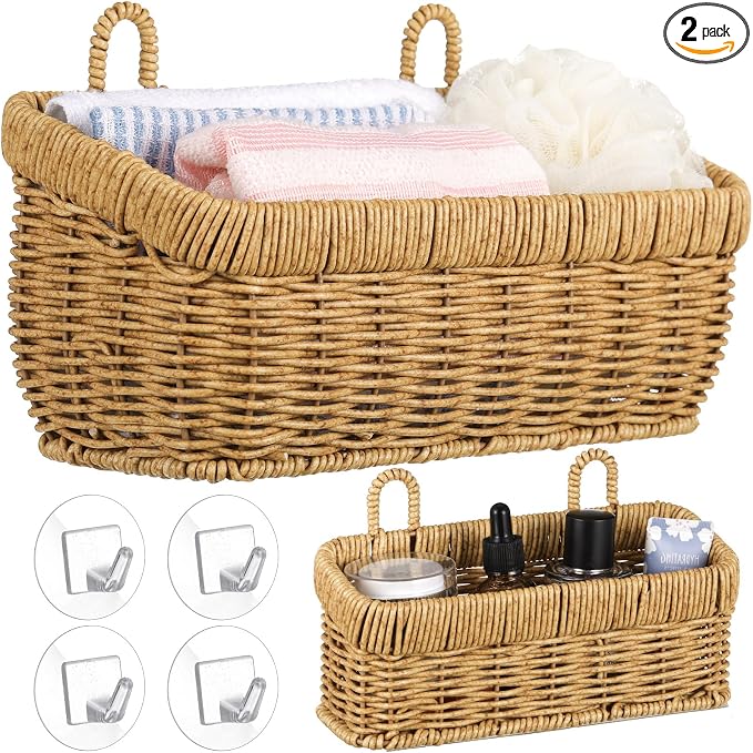 Tioncy 2 Pcs Woven Hanging Wall Baskets by Tioncy