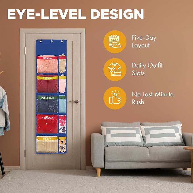 Over the Door Weekly Clothes Organizer - Image 5
