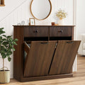 Grepatio Tilt Out Fluted Laundry Hamper Cabinet, 22 Gallon Double Hidden by Takesyoutohaveawonderfullife
