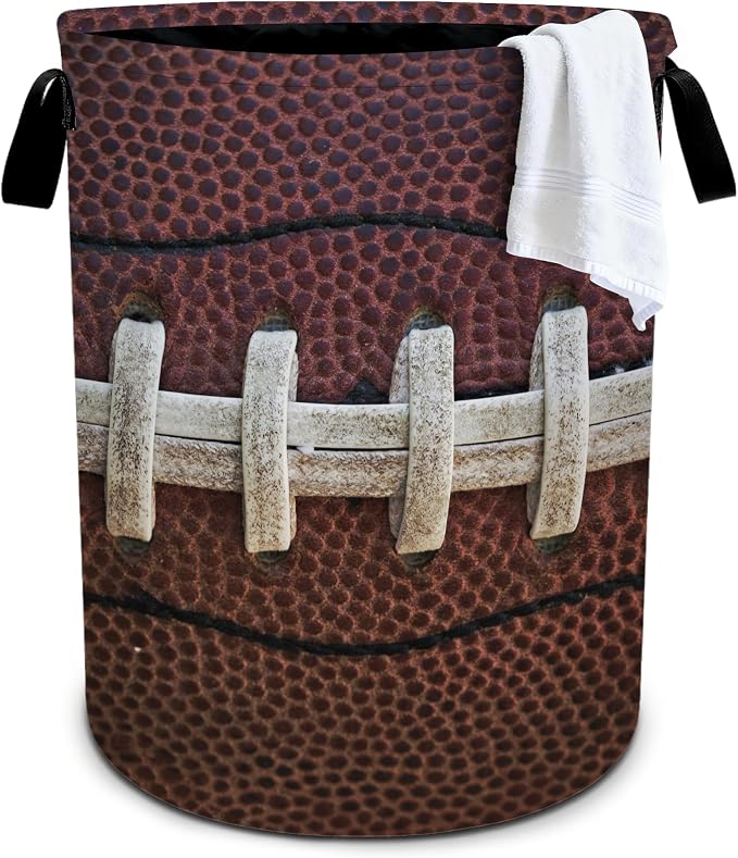 Football Laundry Basket Storage Bin Foldable Laundry Hamper Clothes Storage by Bzocm