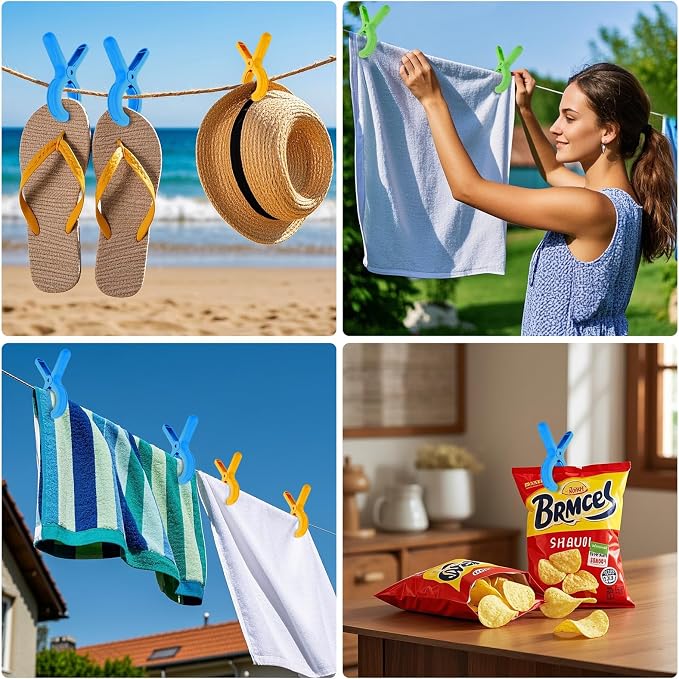 Beach Towel Clips Plastic Clothespins-Heavy Duty Clothes Pins - Image 6