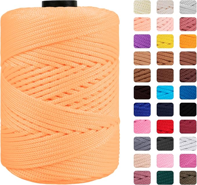 CAMAL Polypropylene Cord 3mm 185 Yards Colorful Polyester Yarn Handmade by CAMAL