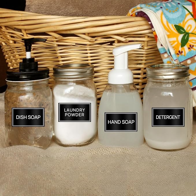 32PCS Laundry Labels for Glass Jars, Minimalist Bathroom and Laundry Labels - Image 4