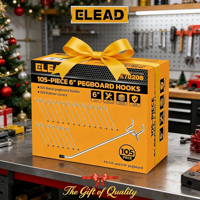 ELEAD 105-Piece 6 Inch Pegboard Hooks, Heavy Duty Peg Board Organizer - Image 8