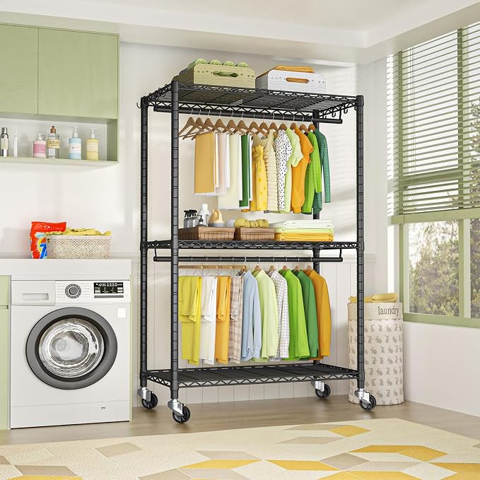 FUTASSI P3 Plus Rolling Clothes Rack, Clothing Racks - Image 3