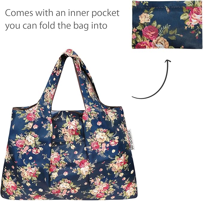 allydrew Large Foldable Tote Nylon Reusable Grocery Bag - Image 6