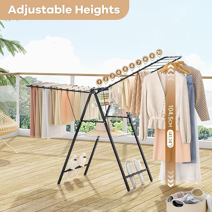 APEXCHASER Foldable Clothes Drying Rack, Metal Laundry Drying Rack Collapsible - Image 5