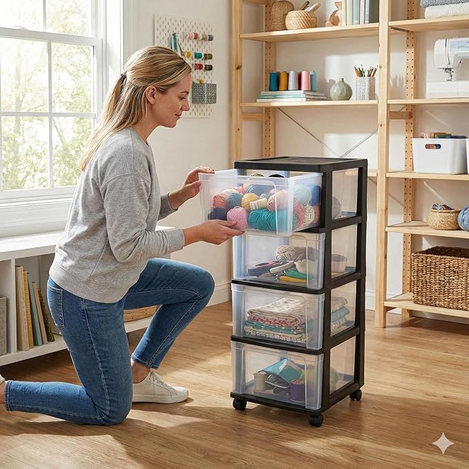 4-Drawer Narrow Storage Cart - Image 7