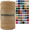 ROPEMATE 3mm Braided Macrame Cord 100% Cotton Cord 110Yards Macrame Rope by ROPMEATE