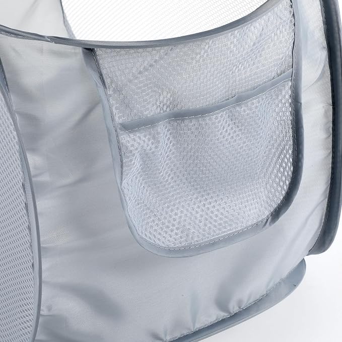 4 Piece Popup Mesh Laundry Basket Durable Handles Collapsible Laundry Baskets - Image 3