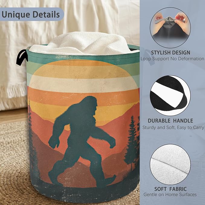 Retro Big Foot Laundry Basket, Oxford Cloth Laundry Hamper - Image 3