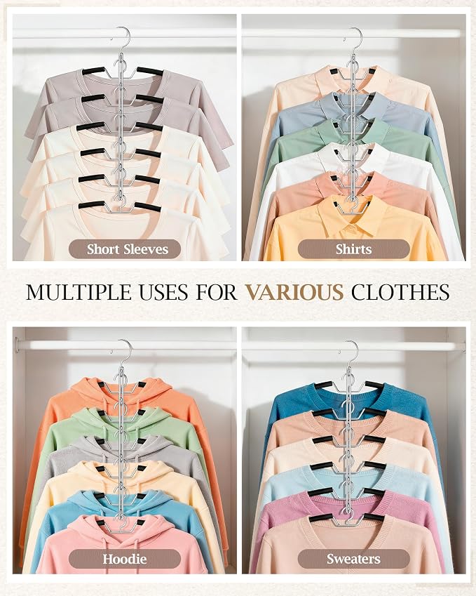 Clothes Hangers Space Saving Shirt Hangers, Non Slip 6 Layer Detachable Foam - Image 6