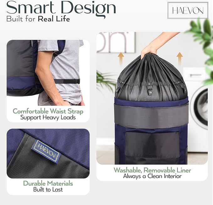 HAEVON Laundry Backpack - 131L Heavy Duty Laundry Bag - Image 2