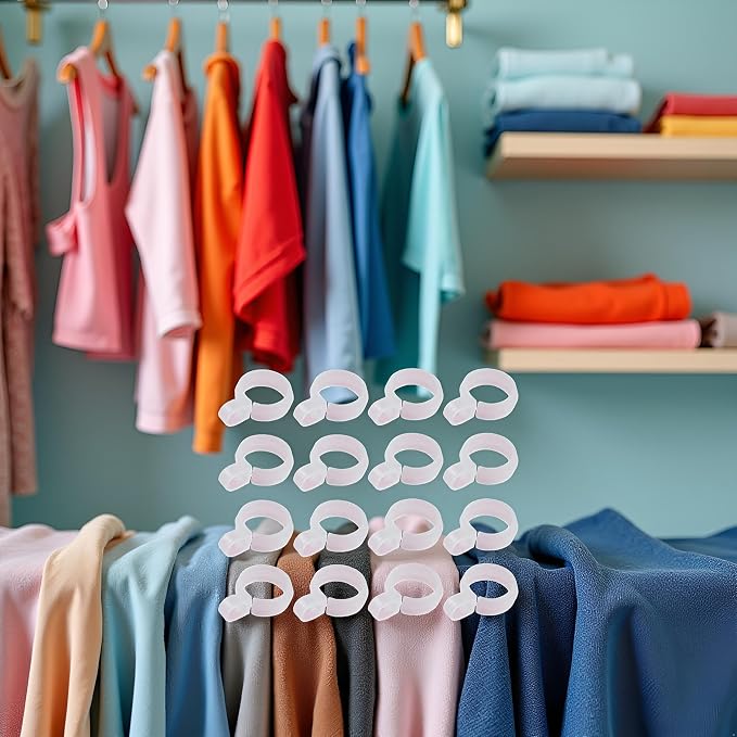 50 Pcs White Wind Proof Hanger Hook, Anti Slip Clothes Hangers from Drying Rack - Image 4