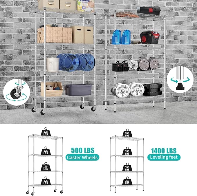 Meet perfect 4-Tier Wire Shelving Unit - Image 6