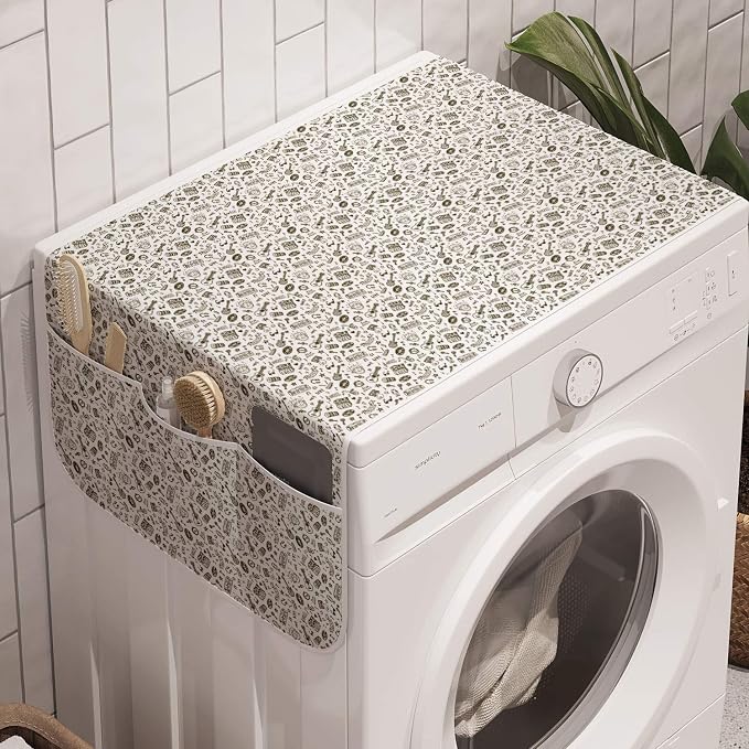 Ambesonne Hipster Washing Machine Organizer, Hand Drawn Nostalgic Fun Dance by Ambesonne