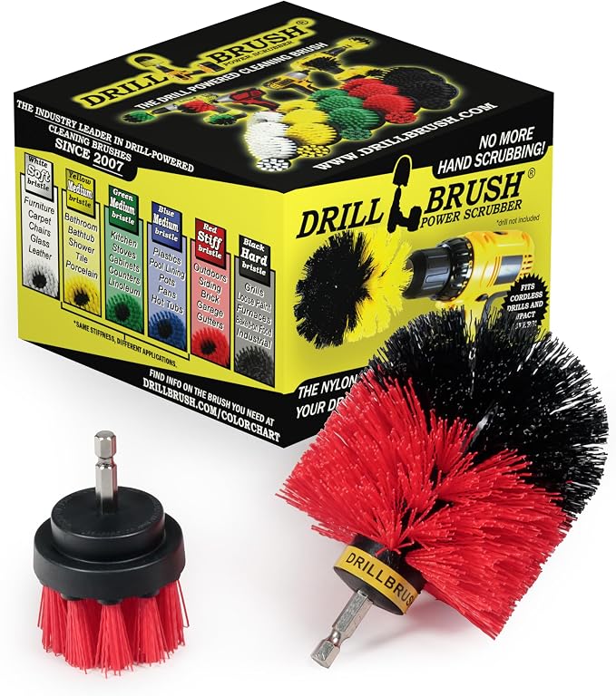 2 Piece Red Stiff Brush Cleaning Set by Drillbrush