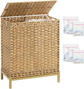 Laundry Hamper with Lid, 112 L Handwoven Rattan Wicker Laundry Basket, 2 by SETVSON