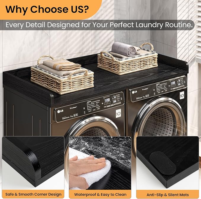 Washer Dryer Countertop, 27.5"x54" Wood Washer and Dryer Countertop - Image 4