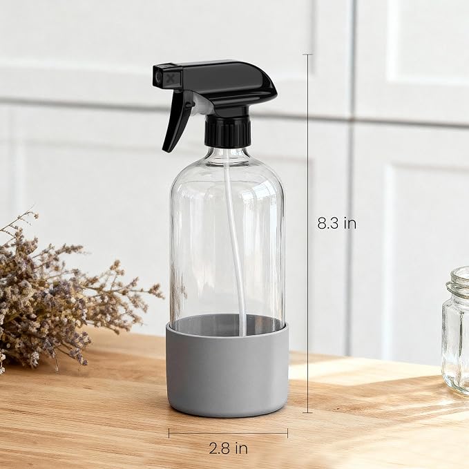 Veco Glass Spray Bottles 16 oz, 2 Pack – Refillable Empty Spray Bottles - Image 3