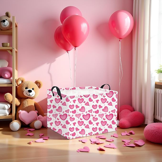 Rectangular Valentines Basket for Women Girls Storage Bin Organizer Box Shelf - Image 2