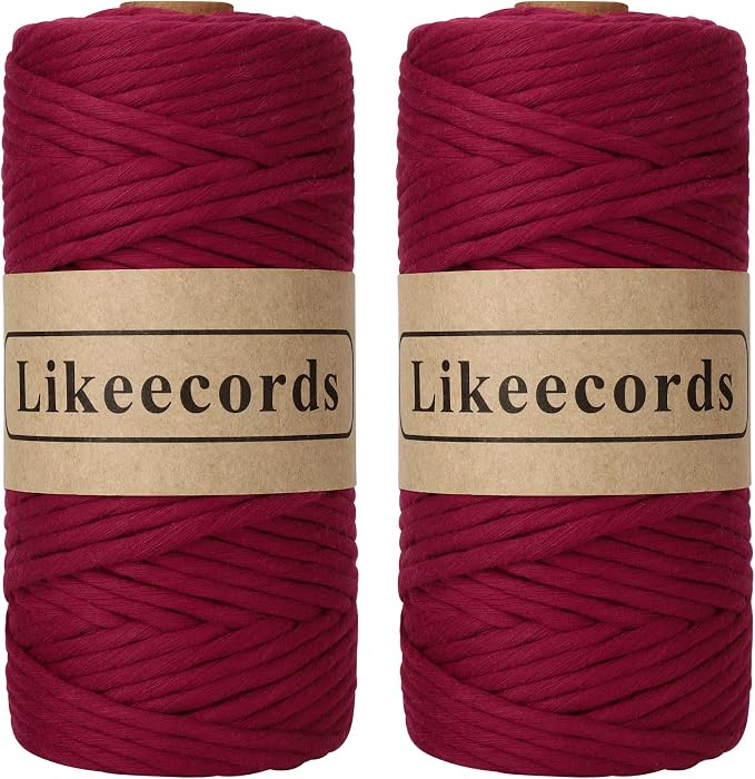 2 Skeins of 4mm X 80m Single Strand Macrame Cord Handmade Decorations Softer by Likeecords