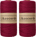 2 Skeins of 4mm X 80m Single Strand Macrame Cord Handmade Decorations Softer by Likeecords