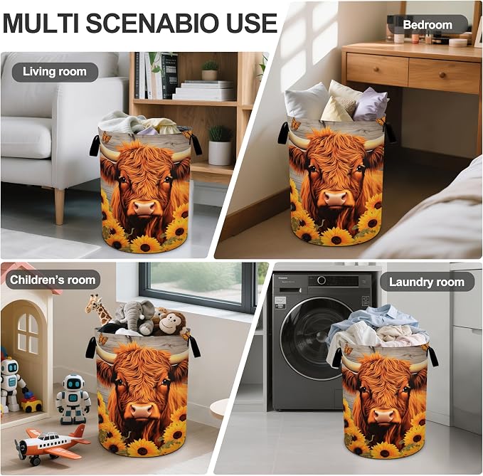 Highlandcow Sunflower Laundry Basket Laundry Hamper - Image 5