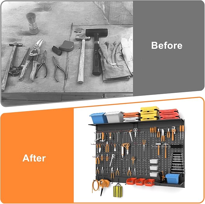 WALMANN 113 PCS Pegboard Wall Organizer Kit - Image 8