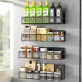 Magnetic Spice Rack for Refrigerator, 4 Pack 100% Metal Strong Magnet Fridge by DTUQYX